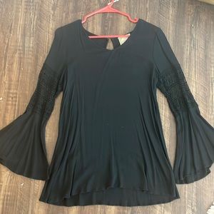 Black Bell Sleeve Lace Top